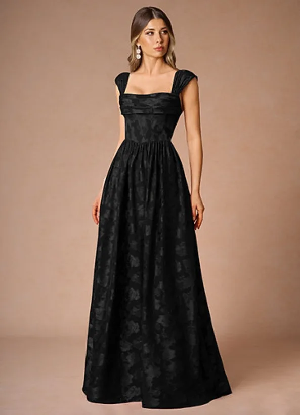 Black textured gown