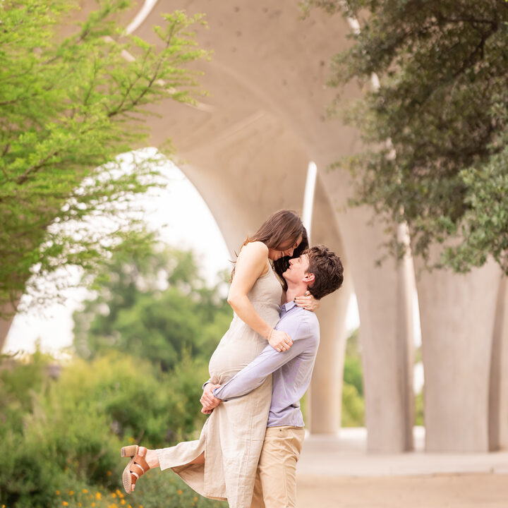 Dancing at the engagement shoot